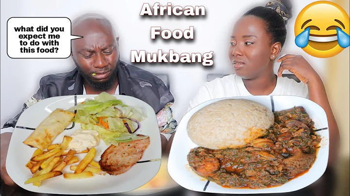 I FINALLY MADE MY HUSBAND CRY FOR FOOD 🤣 HILARIOUS REACTION | WHEAT FUFU AND VEGETABLE SOUP MUKBANG