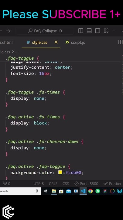 How to create FAQ's section in website using HTML CSS & JavaScript ...