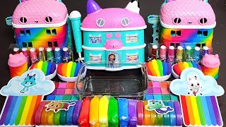 Rainbow Gabbys Dollhouse Slimemixing Makeup,Parts,Glitter Into Slime.