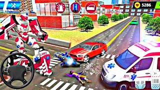 Ambulance robot city Rescue Driving Games - Gameplay 818|| Mobile GameplaysTv screenshot 5