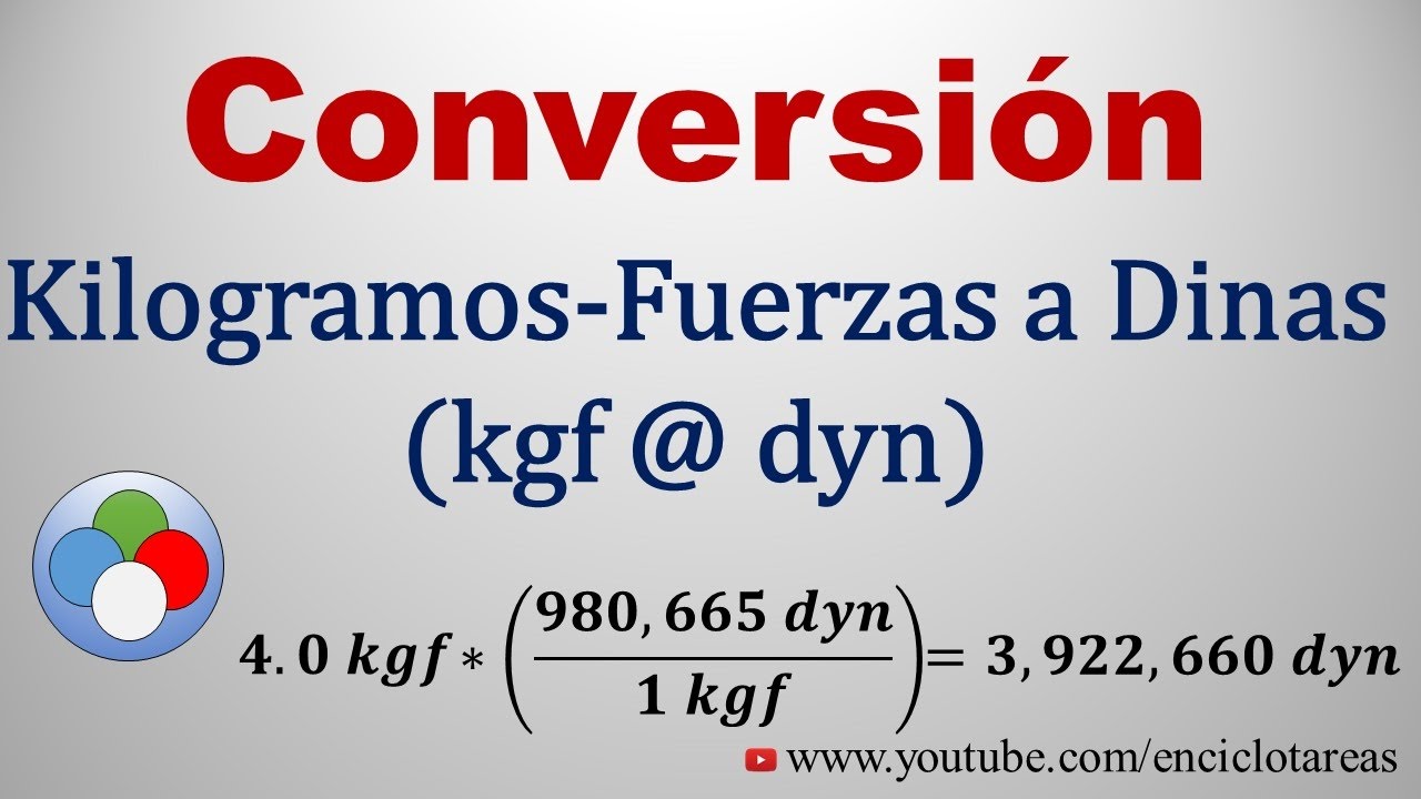 Convertir De Kilogramos Fuerzas A Dinas kgf A Dyn YouTube