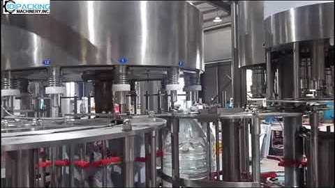 Testing video of automatic 5 15L water bottle rising rotary filling capping machine bottle packing l
