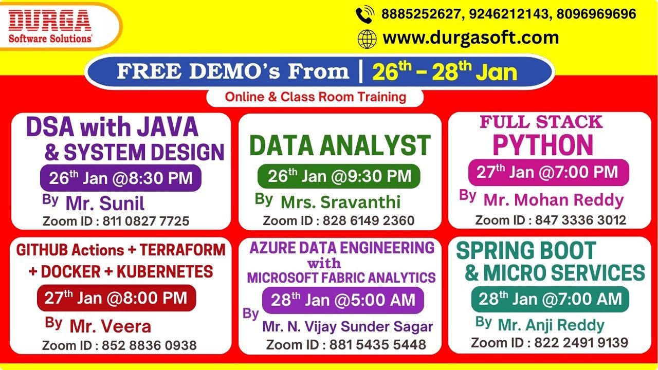 New Batches in Online & Class Room Training @ DURGASOFT - YouTube