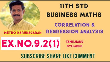 11th Std BM Ex.9.2(1) Marks in economics and marks in Statistics. Find a) The two regression equatio