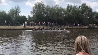 Trinity Hall W1 rowing off with foliage
