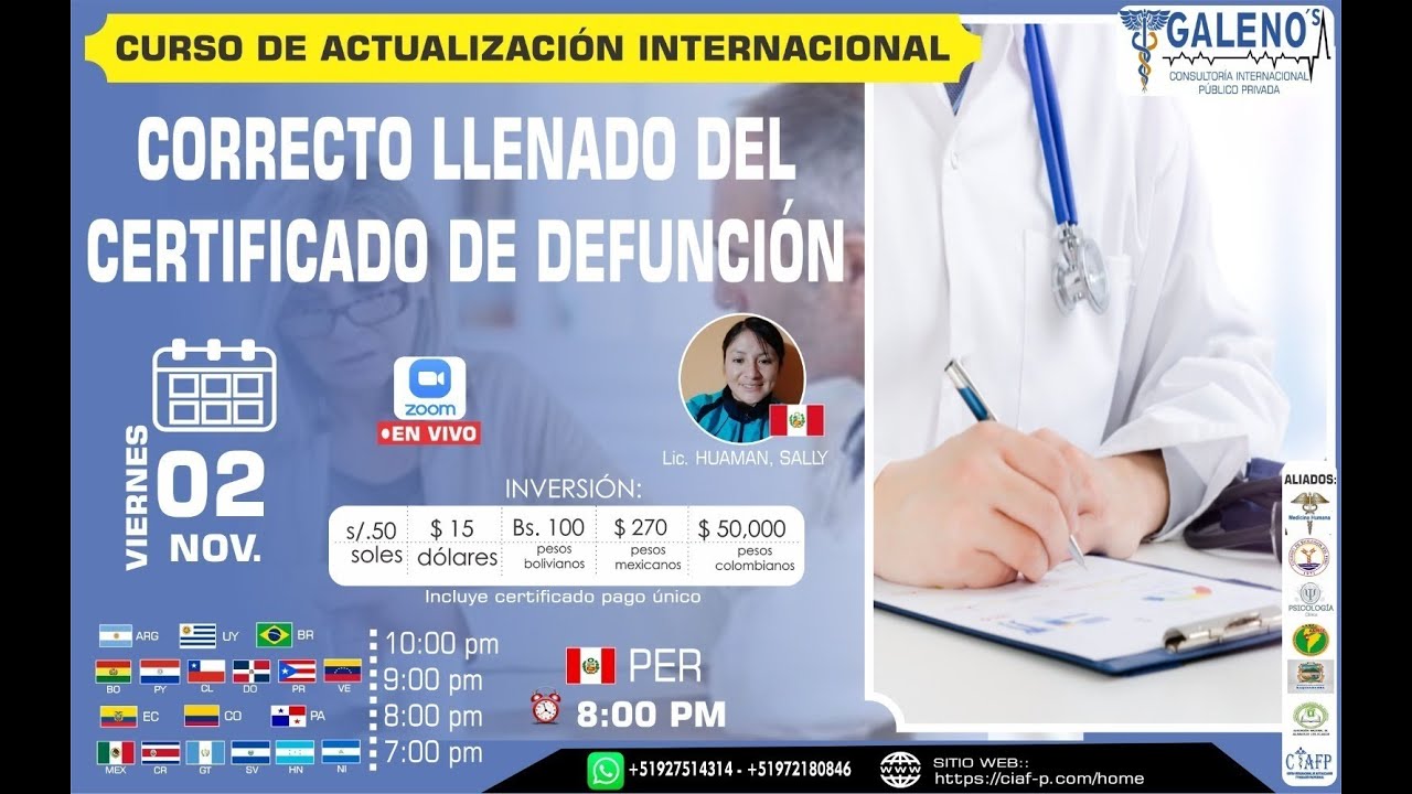 🔴𝑪𝑼𝑹𝑺𝑶 𝑫𝑬 𝑨𝑪𝑻𝑼𝑨𝑳𝑰𝒁𝑨𝑪𝑰Ó𝑵 ️ CORRECTO LLENADO DEL CERTIFICADO DE DEFUNCION