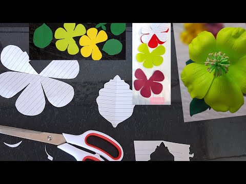 como fazer o molde da flor hibisco, #moldehibisco, #patrones,