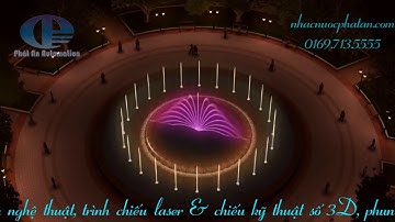 Nhạc nước trung tâm bể tròn cảnh quan