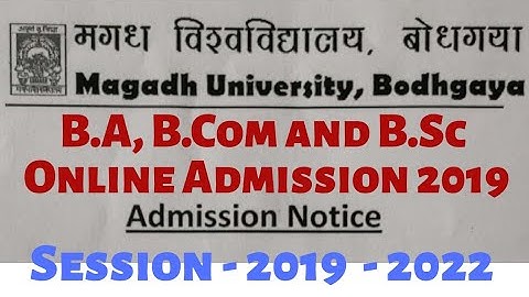How to fill Magadh University UG Admission Form 2019-22 | M U Degree Online Admission – 2019