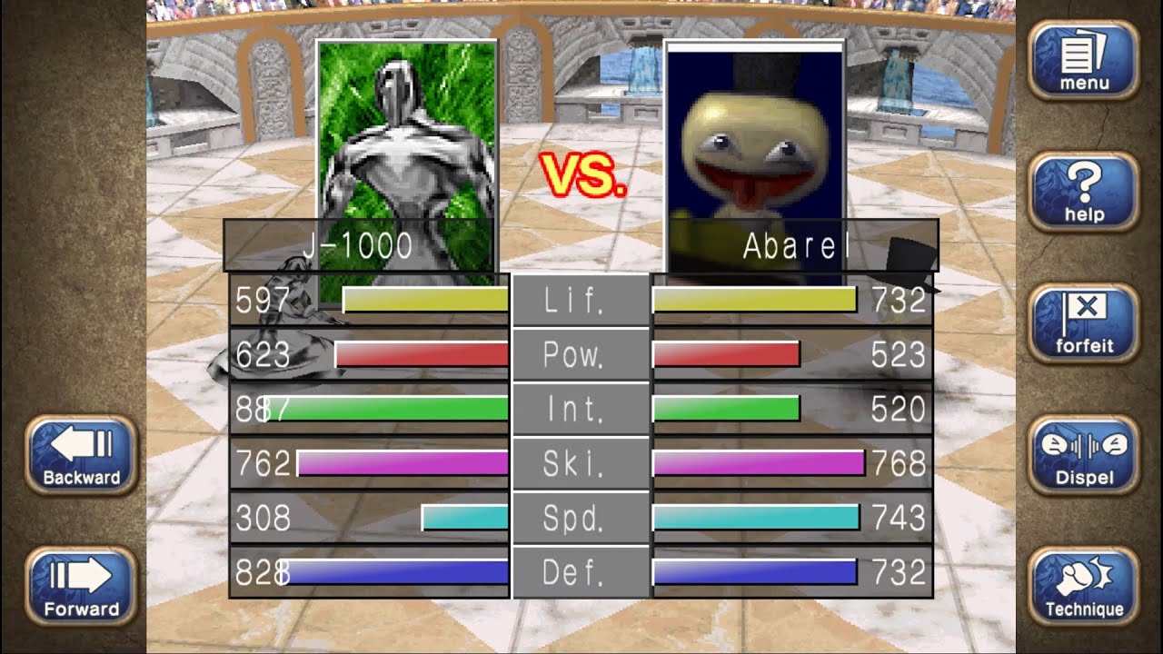J-1000 vs. Abarel in IMa-FIMBA Meet (S) - Monster Rancher 2 DX