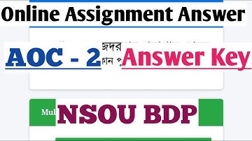 NSOU BDP UGDP AOC - 2 Online Assignment Submission 2022