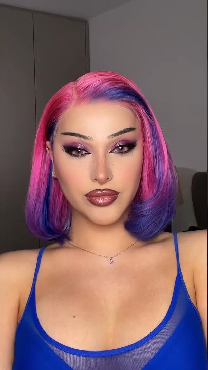 I tried hair inspired by the BI flag 🏳️‍⚧️🏳️‍🌈💜 #transandproud #bipride #hairtransformation