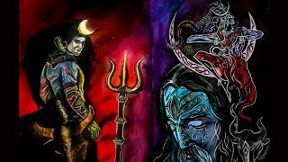 Fierce Lord Shiva HUGE colour lightning sketch with Shiva Tandava Stotram | MUST WATCH!!!!