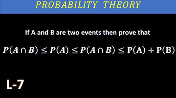 Probability theory L-7   if A and B are two events then prove that   𝑷(𝑨∩𝑩)≤𝑷(𝑨)≤ 𝑷(𝑨∩𝑩)≤𝐏(𝐀)+𝐏(𝐁)