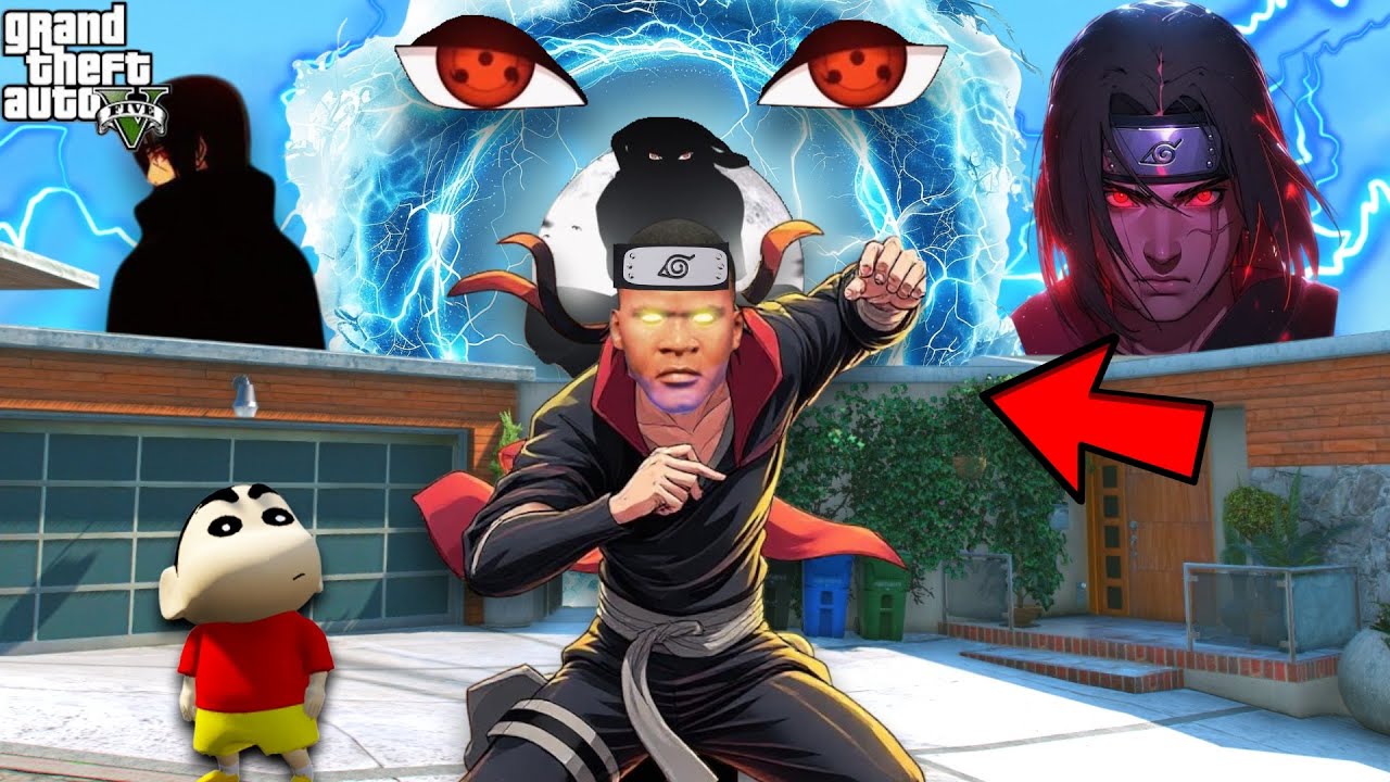 GTA 5 : Franklin & Shinchan Enter Itachi Uchiha's World! ⚡ Epic Battle in GTA 5!