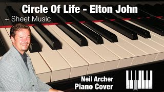 Circle Of Life - Elton John - Piano Cover + Sheet Music chords