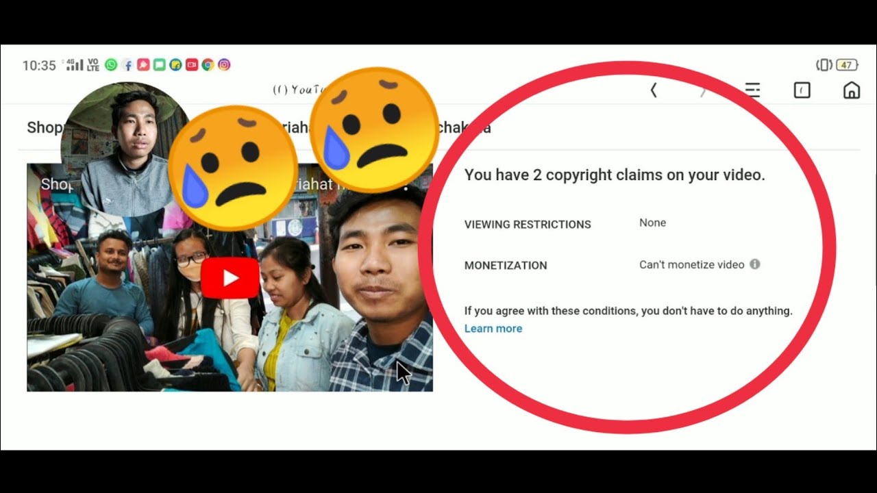 Copyright || Can't Monetize video 😥😥 - YouTube