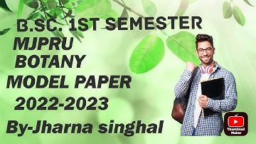 MJPRU/B.Sc.1 semester Botany Model Paper 2 #botany #mjpru #bsc