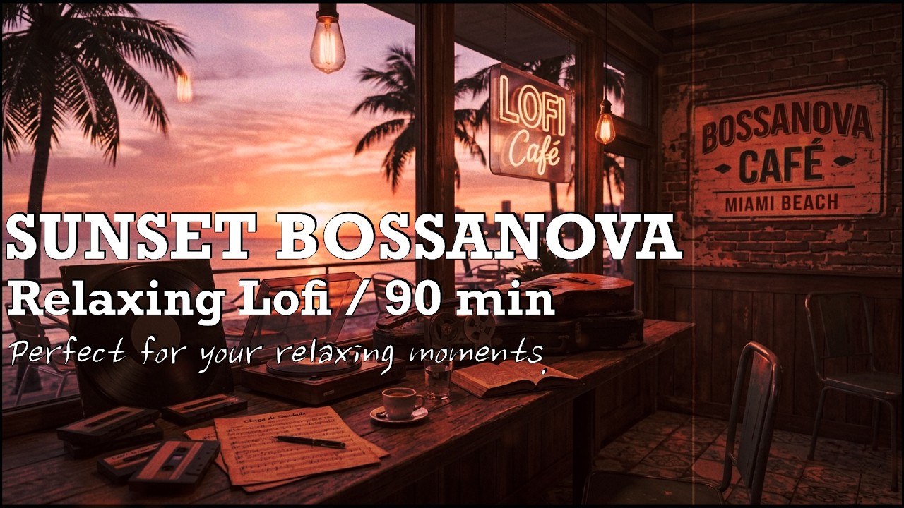 Sunset Lofi 🌊 Relaxing Bossa Nova & Cafe Music for Peaceful Time