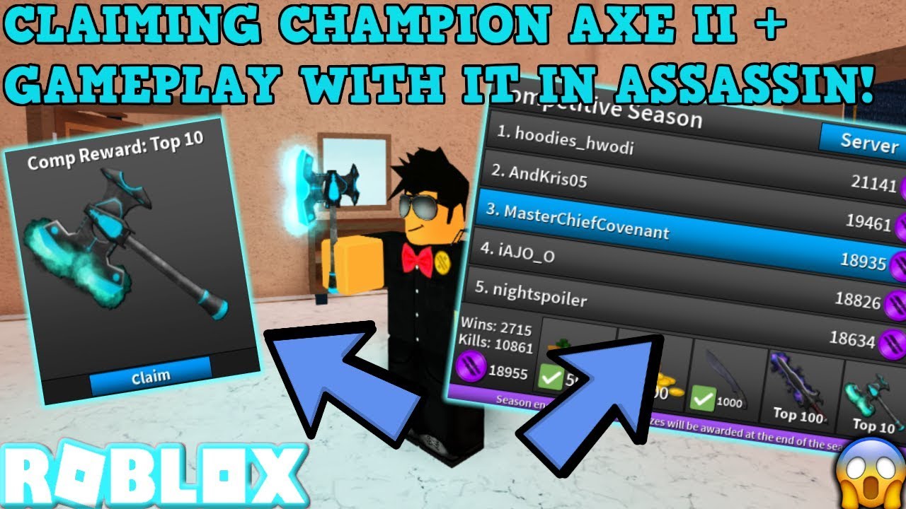 Champion Axe Is Tradeable My Input On It Roblox Assassin Worth 500 T1s By Masterchiefcovenant - autumn saber unboxing gameplay roblox assassin intense unboxingspro gameplay clutched it