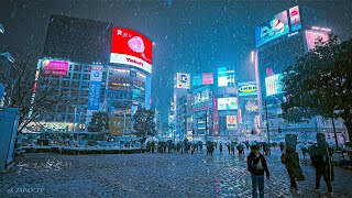 Heavy Snow Night Walk in Tokyo, Japan • 4K HDR