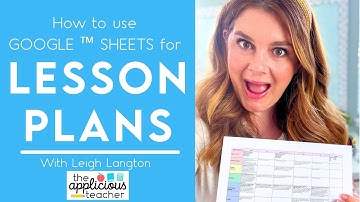 Google Sheets Lesson Plan Tutorial