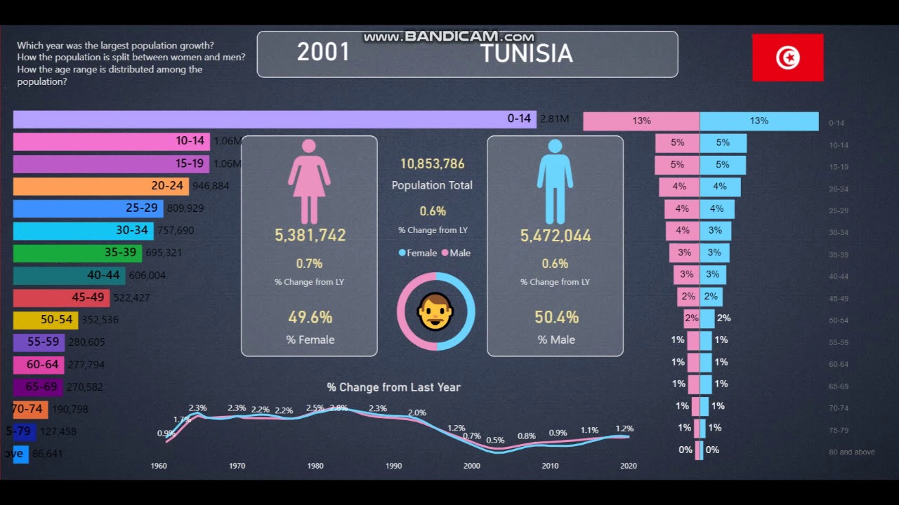 Tunisia 👪Population Info and Statistics from 19602020 YouTube