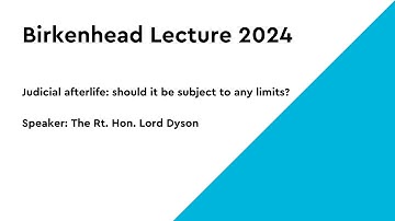 Judicial afterlife: should it be subject to any limits? The Annual Birkenhead Lecture.