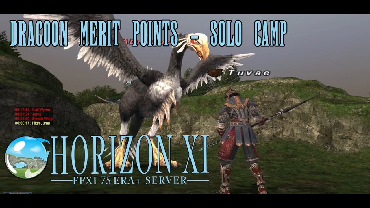 FFXI Horizon Server - Dragoon Solo Merit points: Giant Bird Camp  