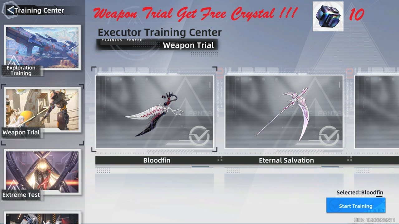 Weapon Trial Bloodfin Free 10 Dark Crystal OwO ! (Executor Training Center) [Tower of Fantasy]