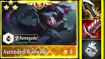 " When Ascended Warwick ⭐⭐⭐Oneshot Everthing " 7 Renegade Warwick ⭐⭐⭐ 3 Star | TFT SET 8.5