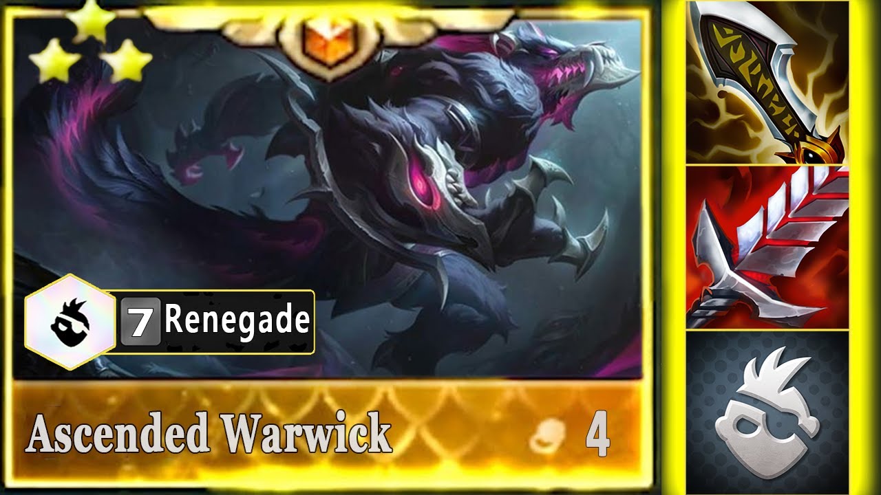 " When Ascended Warwick ⭐⭐⭐Oneshot Everthing " 7 Renegade Warwick ⭐⭐⭐ 3 Star | TFT SET 8.5