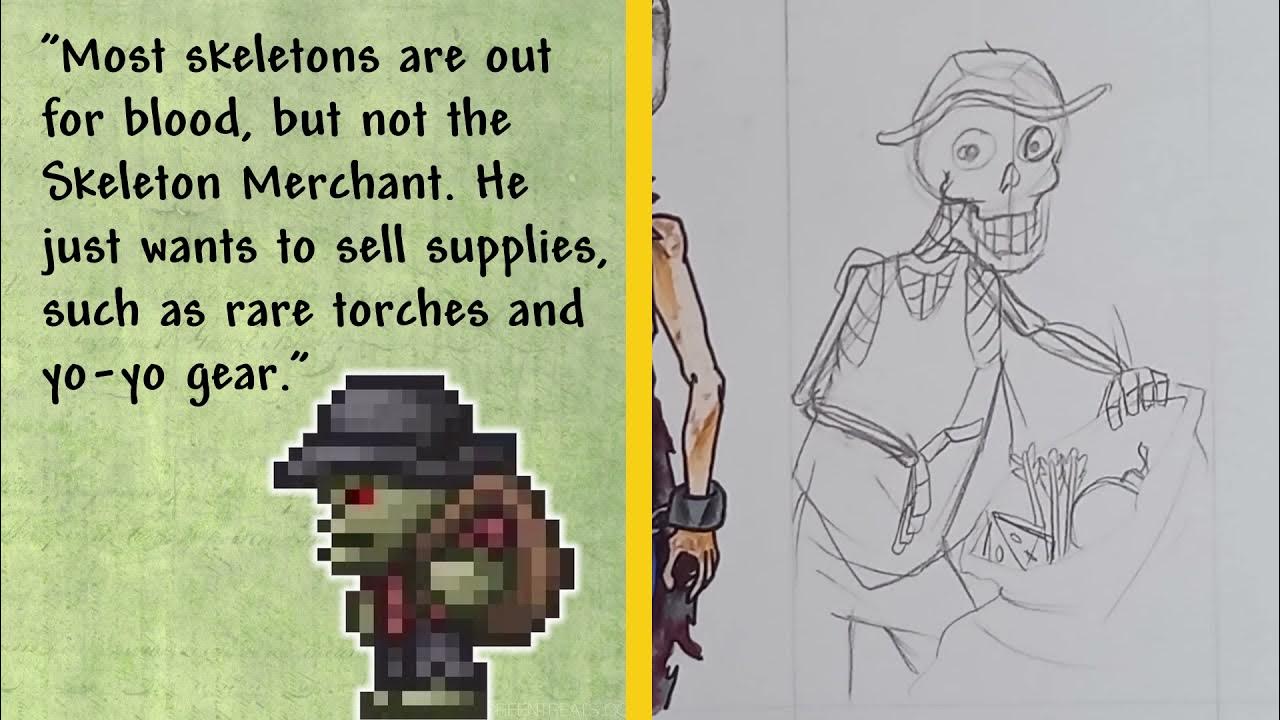 Terraria DRAWING Skeleton Merchant YouTube