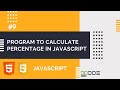 Program To Calculate Percentage in JavaScript | Percentage in JavaScript