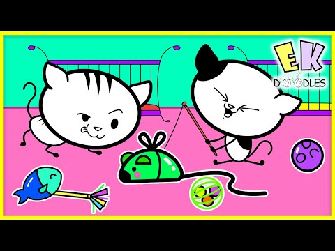 Cats Takeover EK Doodles! Toddlers Vs Cats Cute Video