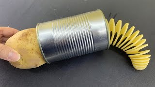 : How To Make a Spiral Potato Cutter at Home || DIY Spiral Potato Slicer