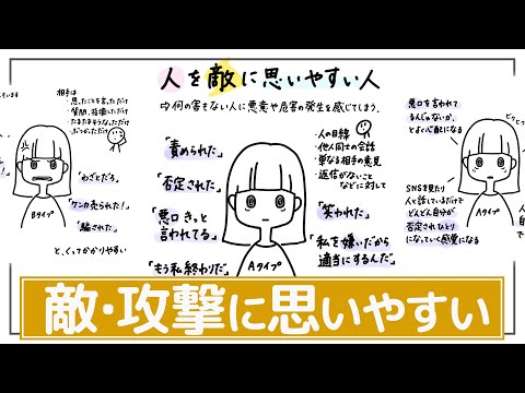 【敵意帰属バイアス】自分を嫌っているんだと誤解・攻撃されたと誤解をしやすい。自己成長や対人関係の弊害。不信感。まずは傾向に気づくこと。