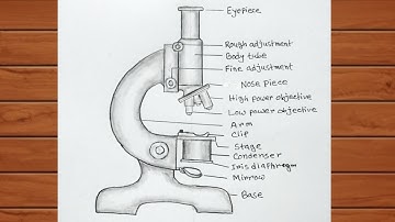 Microscope Drawing Easy / How to Draw Compound Microscope Easily