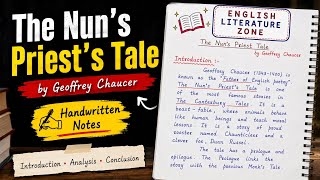 The Nun Priest Tale Geoffrey Chaucer | The Nun Priest Tale Geoffrey Chaucer Notes | Nun Priest Tale
