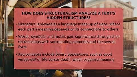 How Does Structuralism Analyze A Text