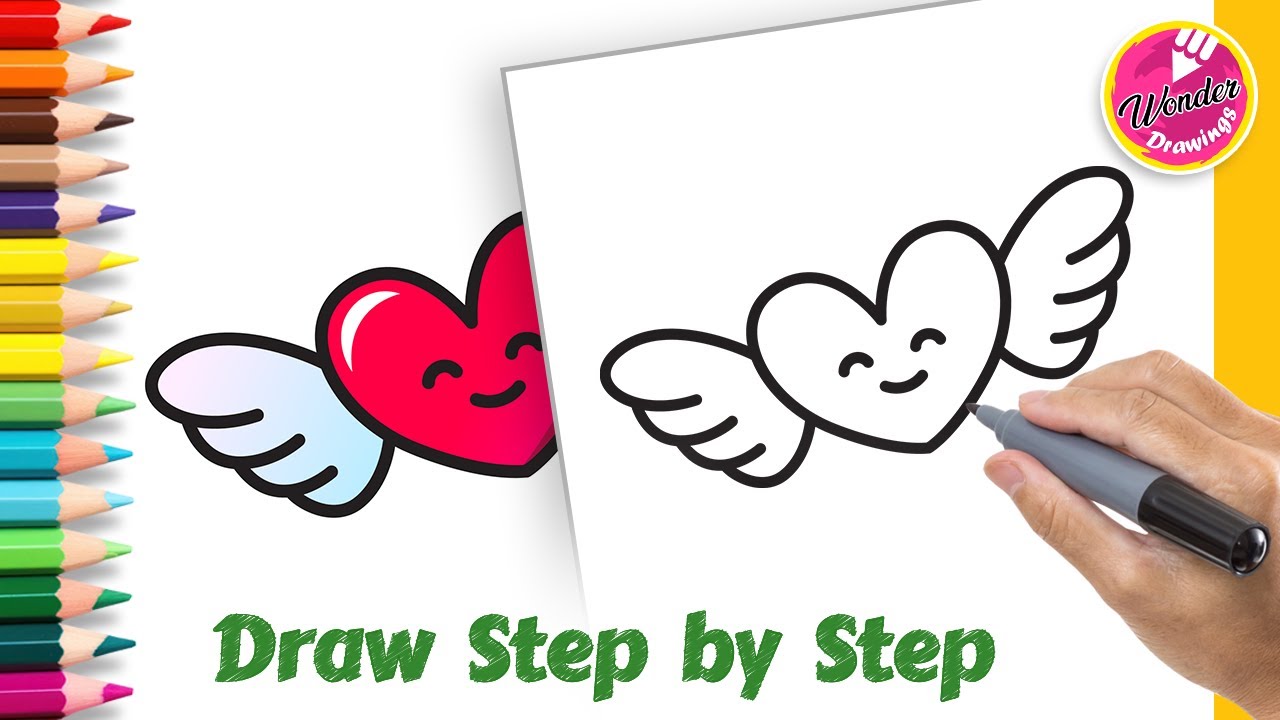 How to Draw a Cute Heart with Wings ✏️ | Easy Drawing Tutorial for Beginners