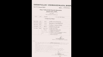 B.ed  4th Semester Exam Time Table Barkatullah University. #shorts  #trending  #short video