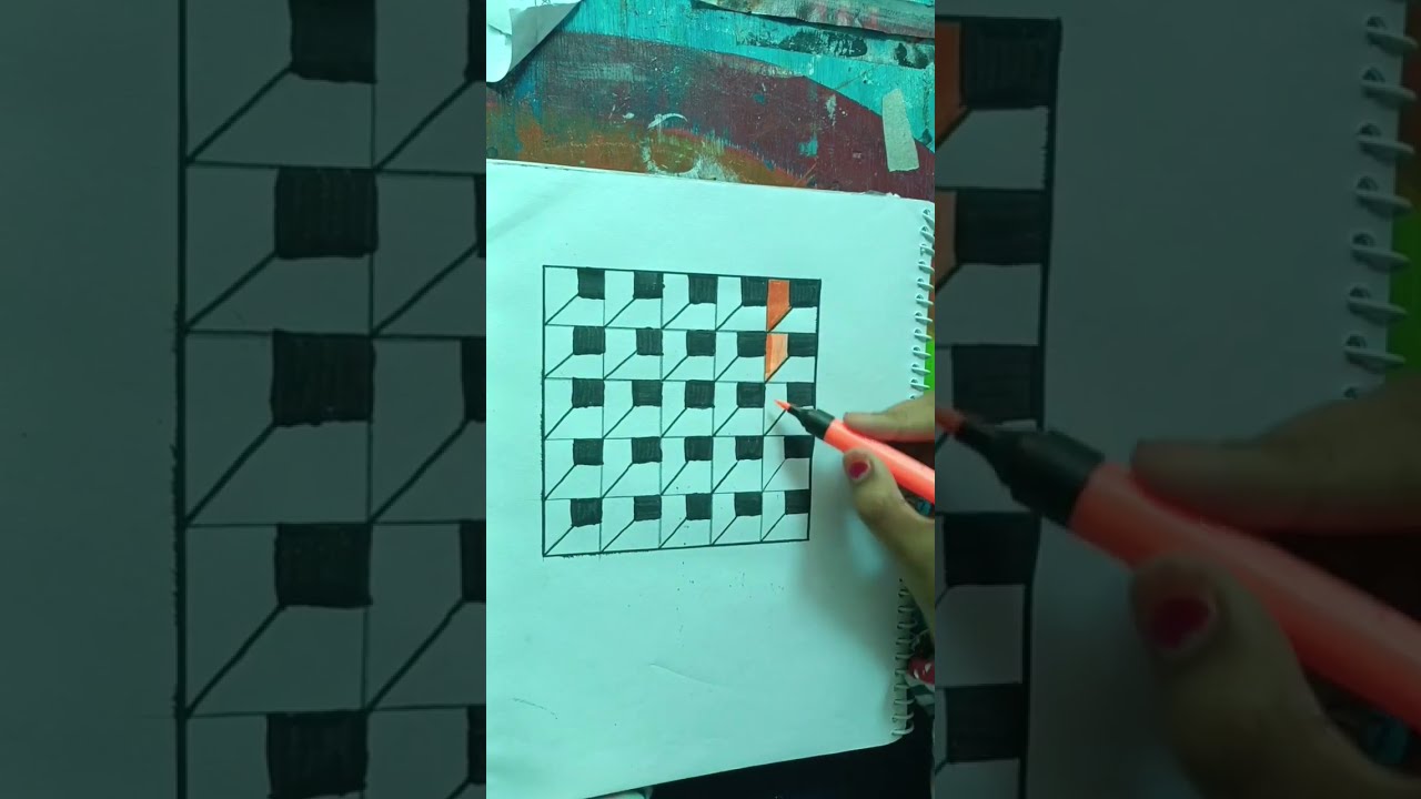 Easy 3D Illustration Art Tutorial Penting Ideas Shortvideo Shorts Satisfying Painting