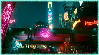 After Dark - Mr Kitty🎵 Cyberpunk 2077 with Rain 4k 🎵