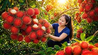 Panen Lebih dari 1000 Buah Rambutan Merah Raksasa dengan Duri Lunak - Panen Melimpah Namun Hampir Terlambat untuk Dipasarkan