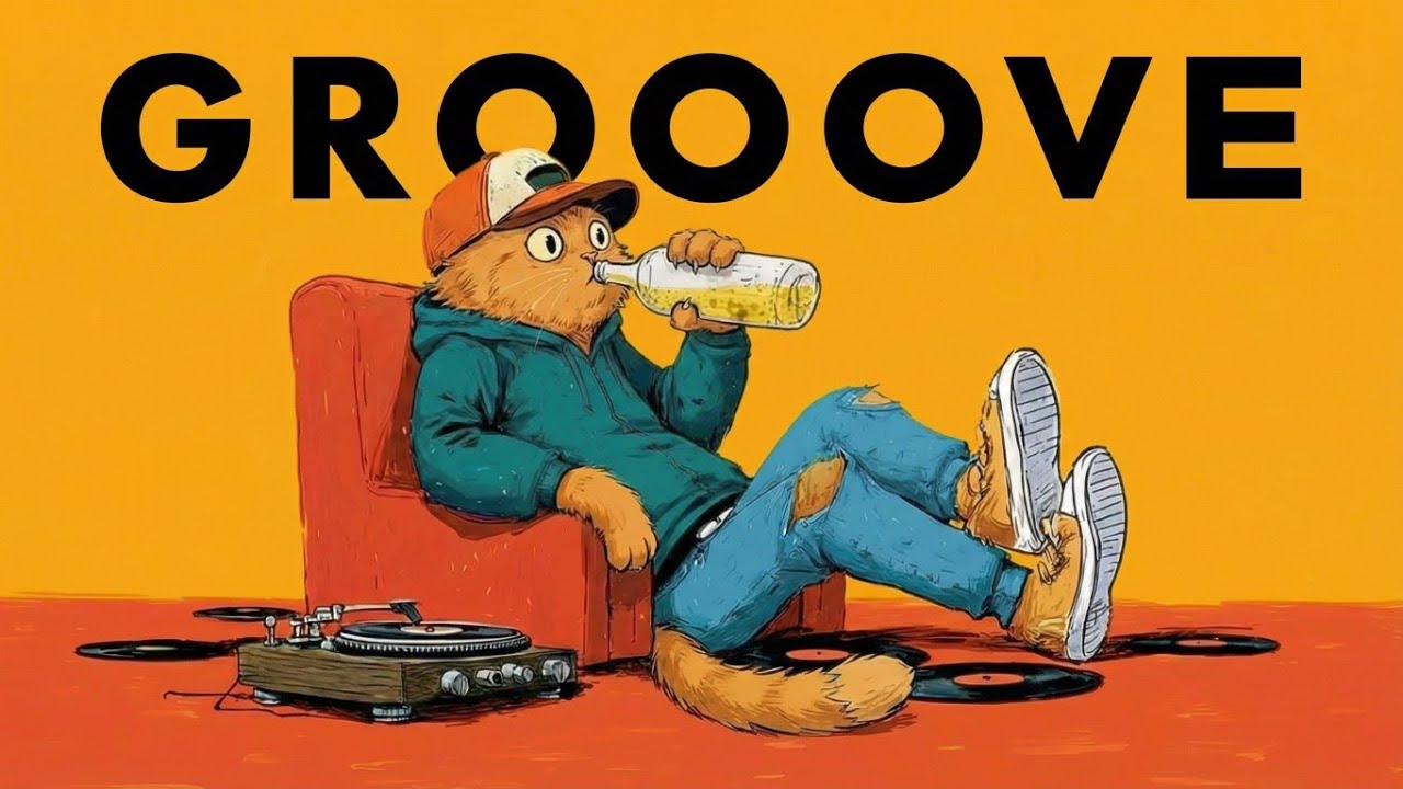 Groove Pop // Vinyl Lounge Cat // upbeat groove // Study & Work × Chill