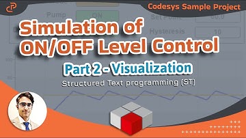 2. Codesys Visualization of ON/OFF Tank Level Control by Structured Text PLC Programming #tutorial