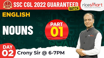 Noun | English Grammar for SSC CGL 2022 | By Crony Sir | Rice Smart Edu