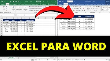 Excel para Word: Como Colocar Tabela do Excel no Word