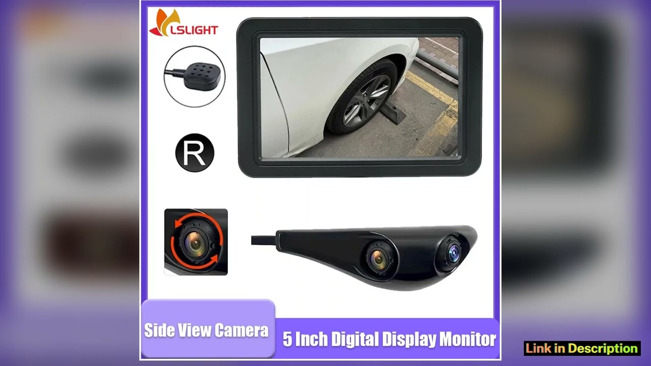 5 Inch Digital Display Monitor Side View Mirror Camera Car Internal Dual Lens DVR Blind Spot Camera